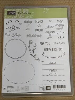 Stampin' Up! That’s the Tag Clear Stamp Set - White and Green Accents
